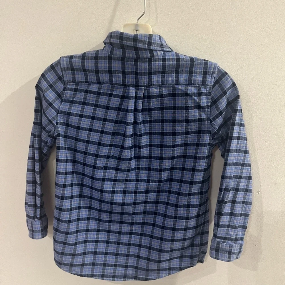 Vineyard Vines Navy and Light Blue Plaid Shirt